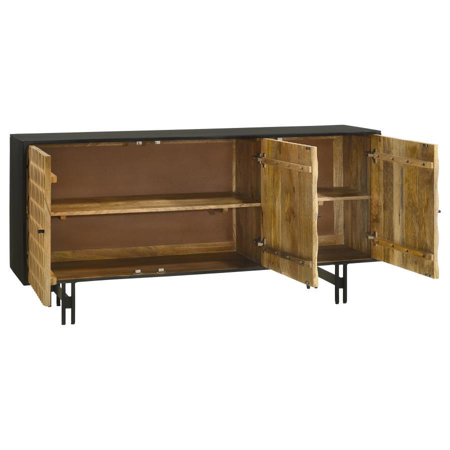 Aminah - 3 Door Wood Accent Cabinet - Natural And Black Coaster Fine Furniture