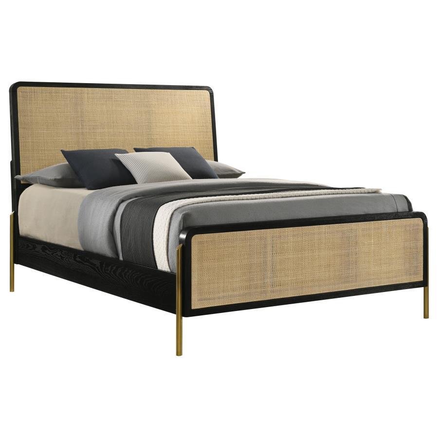 Arini - Rattan Panel Bed CoasterElevations