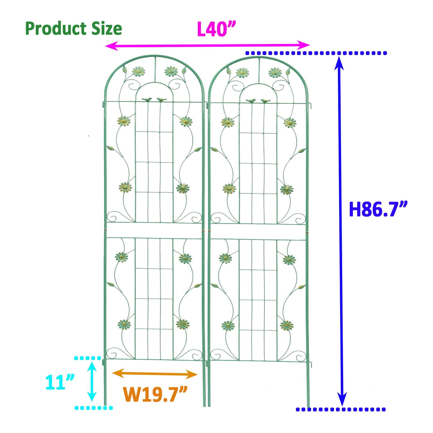 Metal Garden Trellis Rustproof Trellis For Climbing Plant Outdoor Flower Support Daily Nest