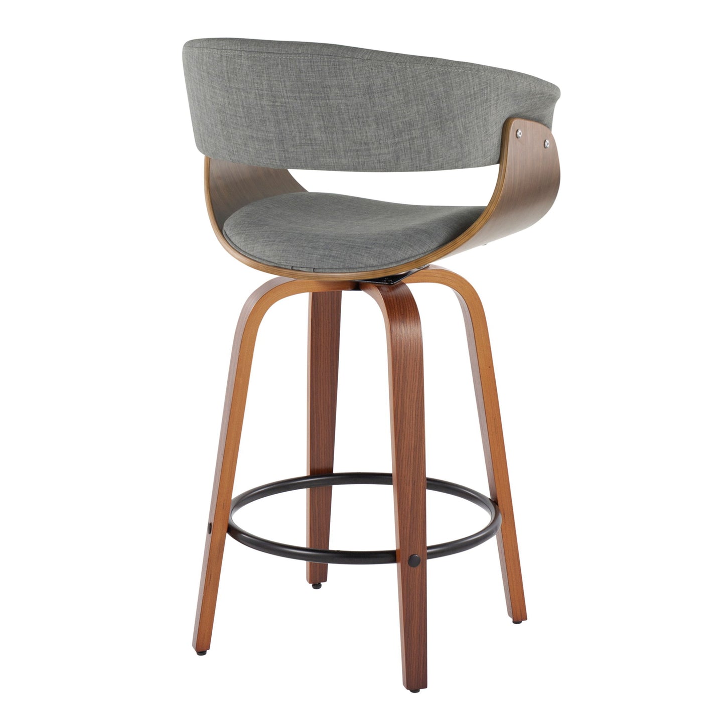 Vintage Mod - Mid Century Modern Fixed Height Counter Stool & Swivel With Round Footrest (Set of 2) Lumi Source