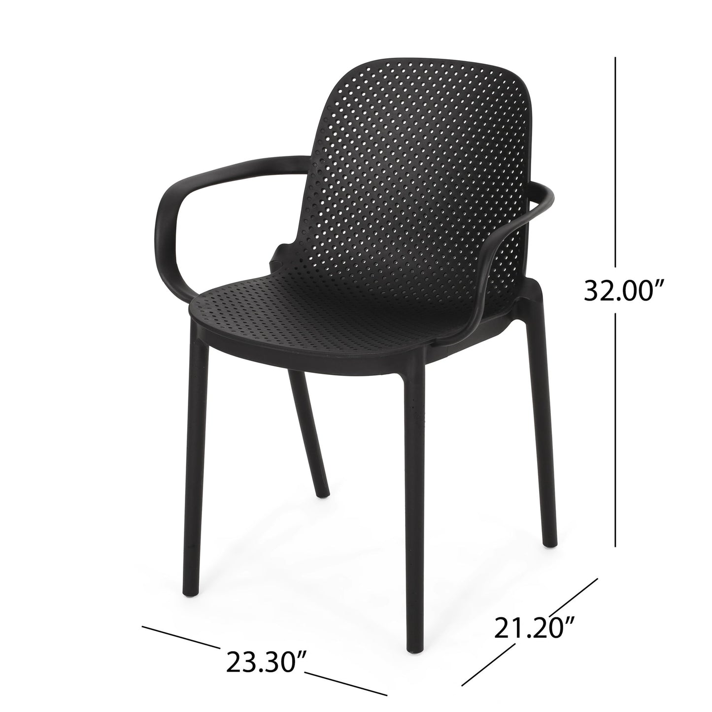 Roxanne - Outdoor Stacking Dining Armchair (Set of 2) Noble House