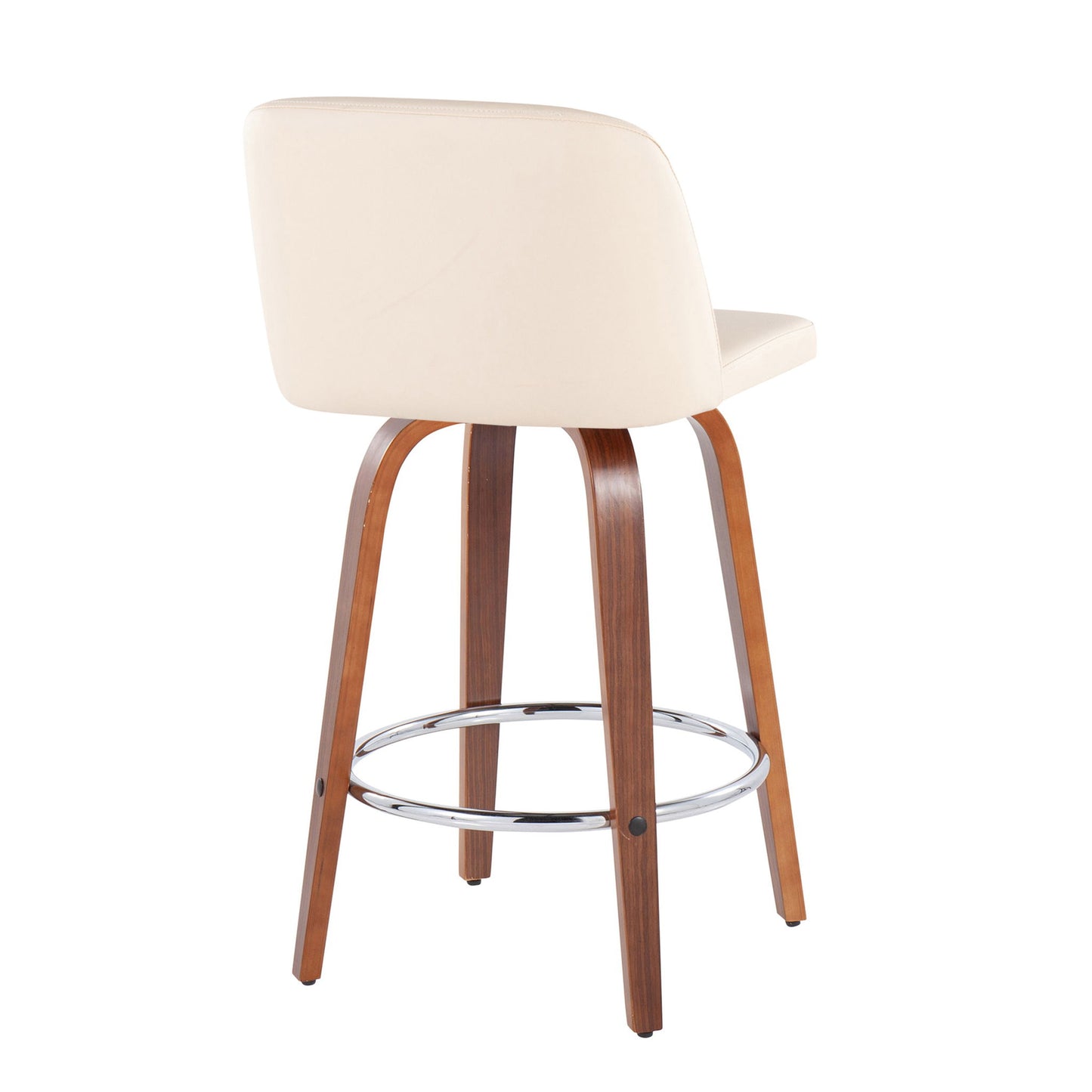 Toriano - Mid-Century Modern Fixed Height Counter Stool With Round Footrest (Set of 2) Lumi Source