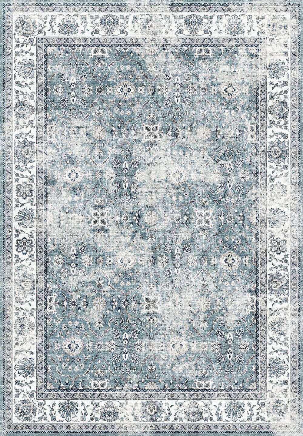 Toucan - Washable Non - Slip Area Rug, Elegant Design - Silver Icona Home Decor