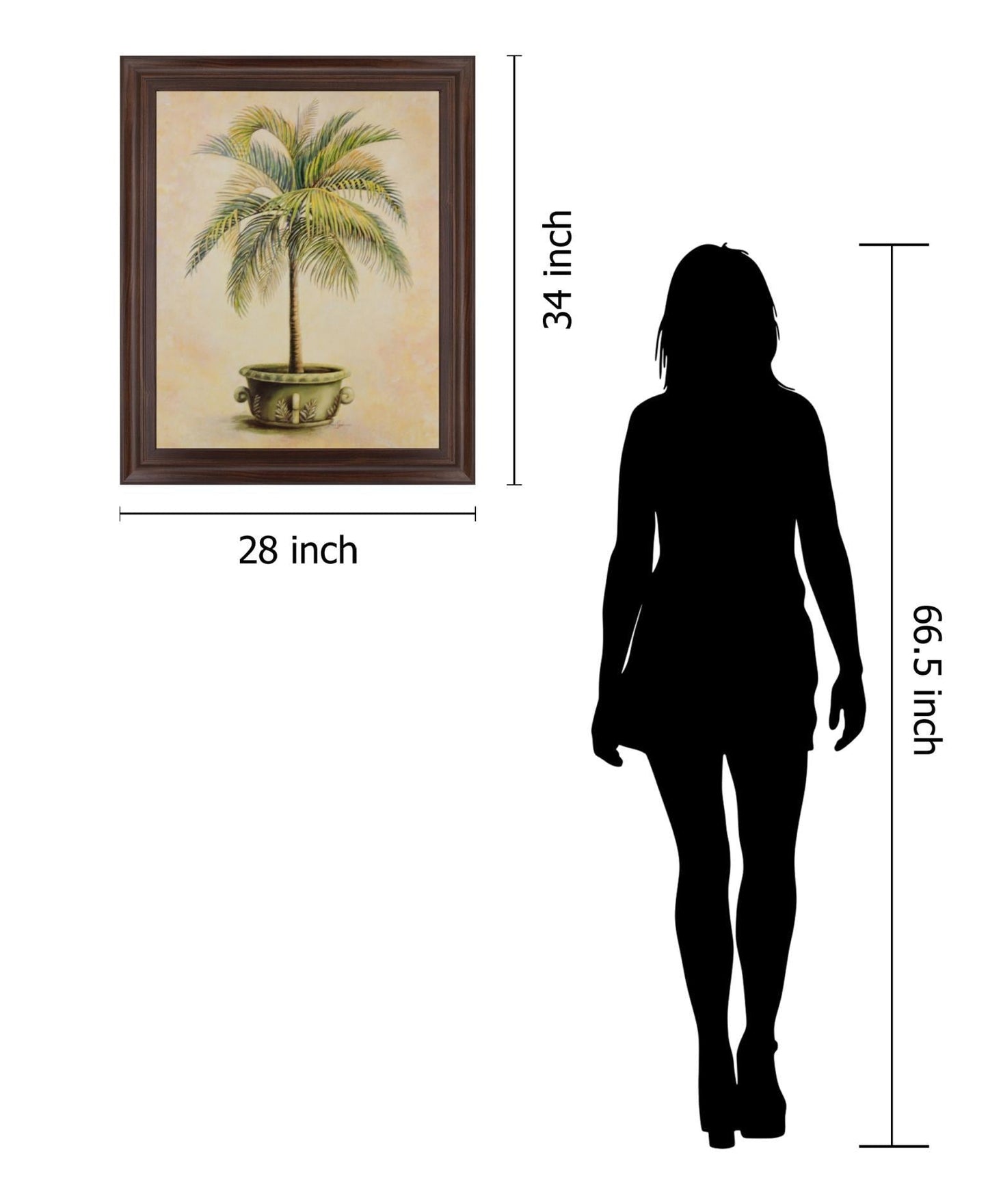 Verdant Palm Bliss - 28" x 34" Framed Wall Art Classy Art