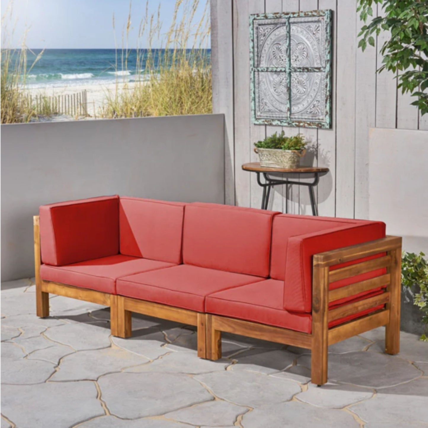 Oana - 3 Piece Sofa Set With Water Resistant Cushions Noble House