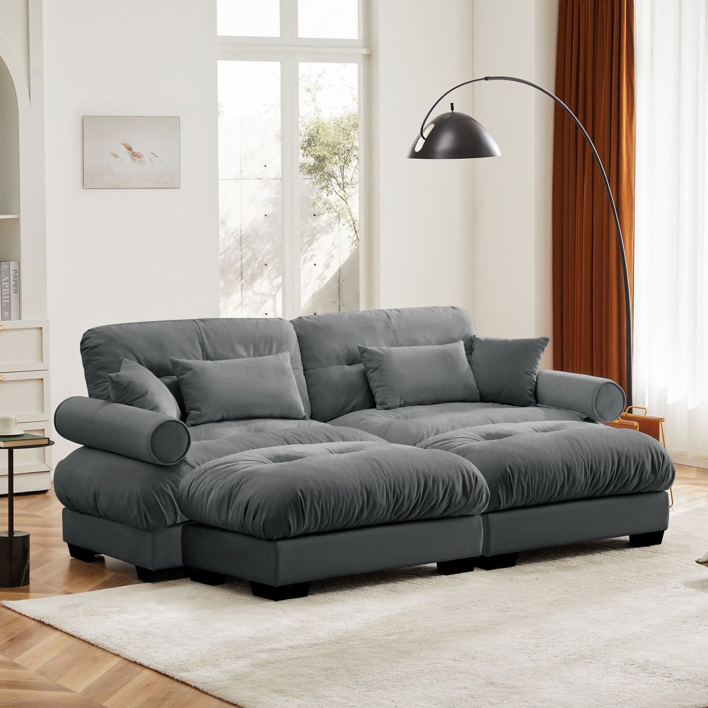 Super Comfort Oversized Modular Sectional Sofa With Movable Ottoman - Snoozhouse