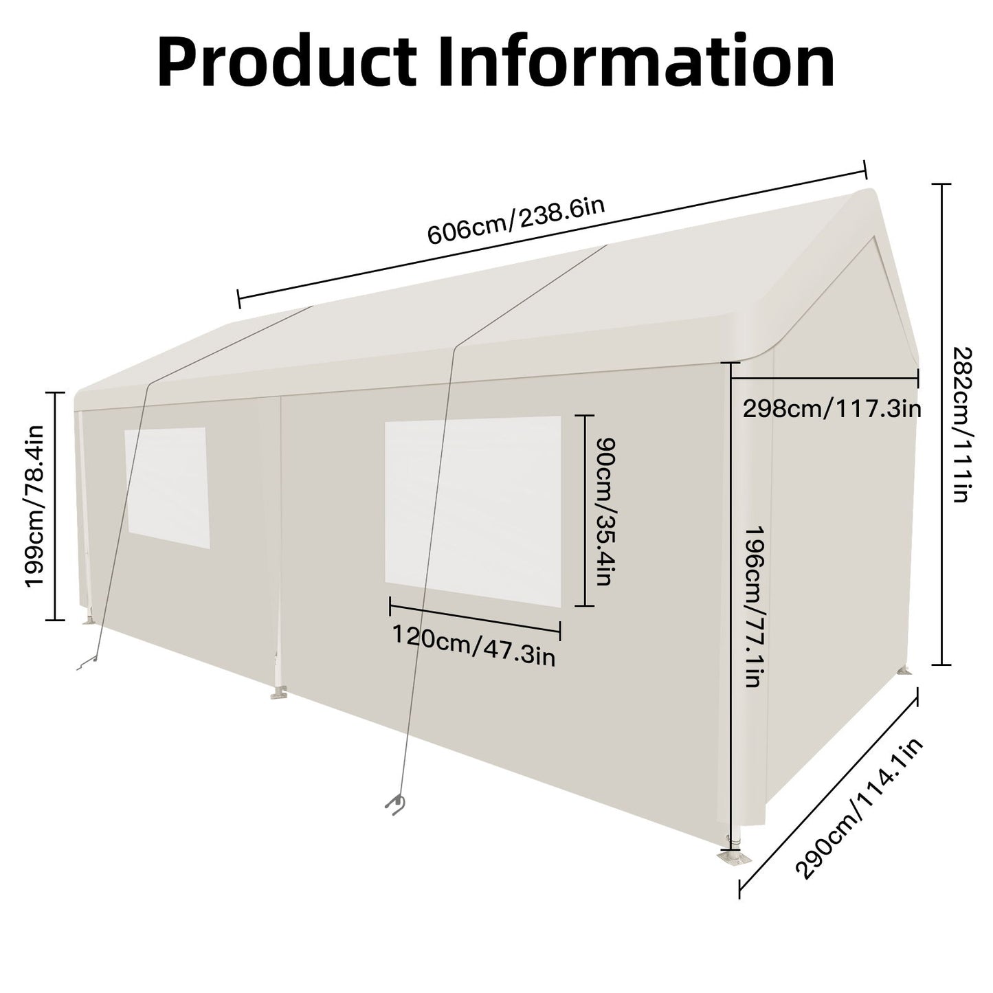 Carport, 10x20 Heavy Duty Portable Carport Garage Tent For Outdoor Storage Shelter Home Essentials
