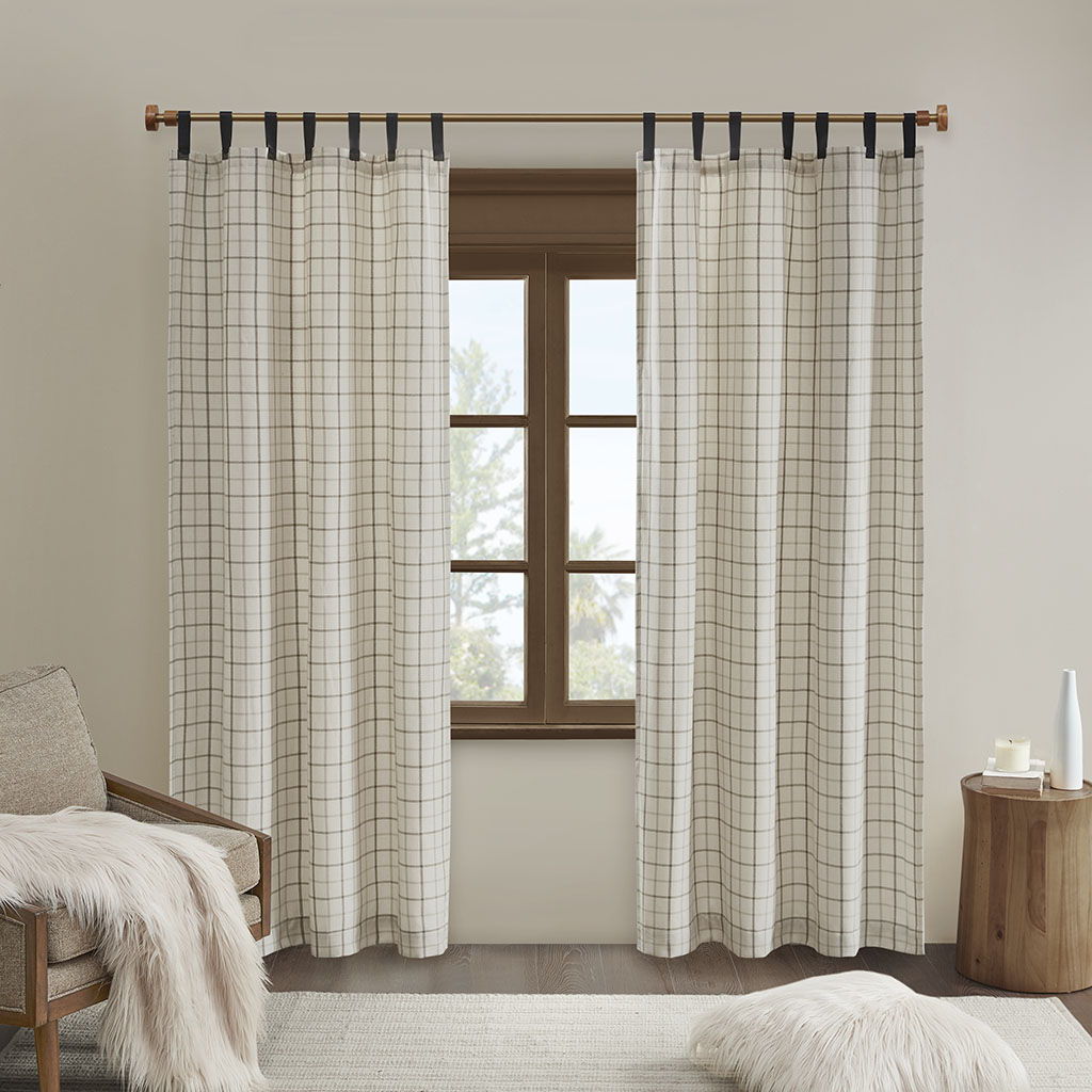 Anaheim - Plaid Tab Top Panel - Natural Madison Park