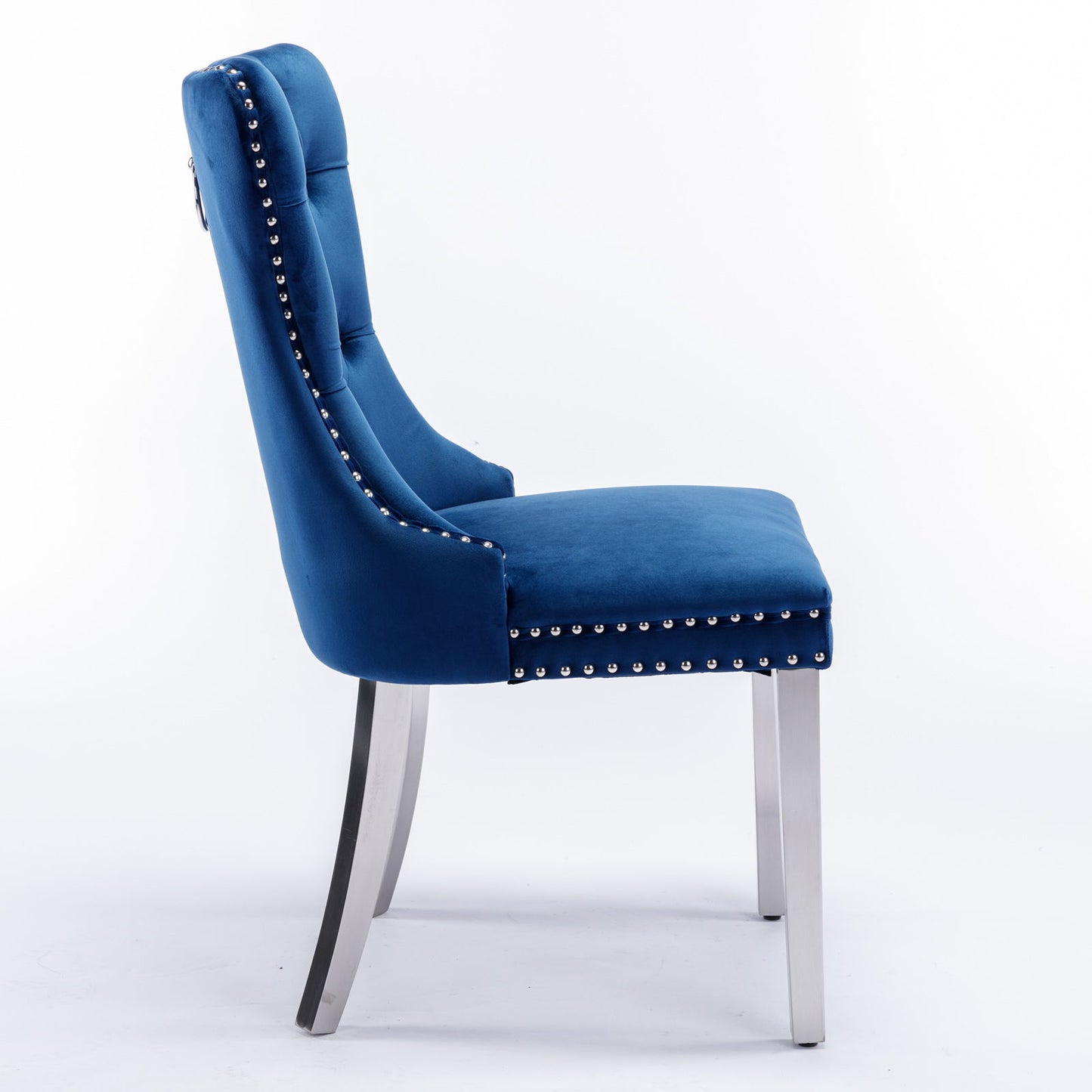 Nikki - Modern, High-End Tufted Solid Wood Contemporary Velvet Upholstered Dining Chair With Chrome Stainless Steel Plating Legs, Nailhead Trim (Set of 2) Home Essentials