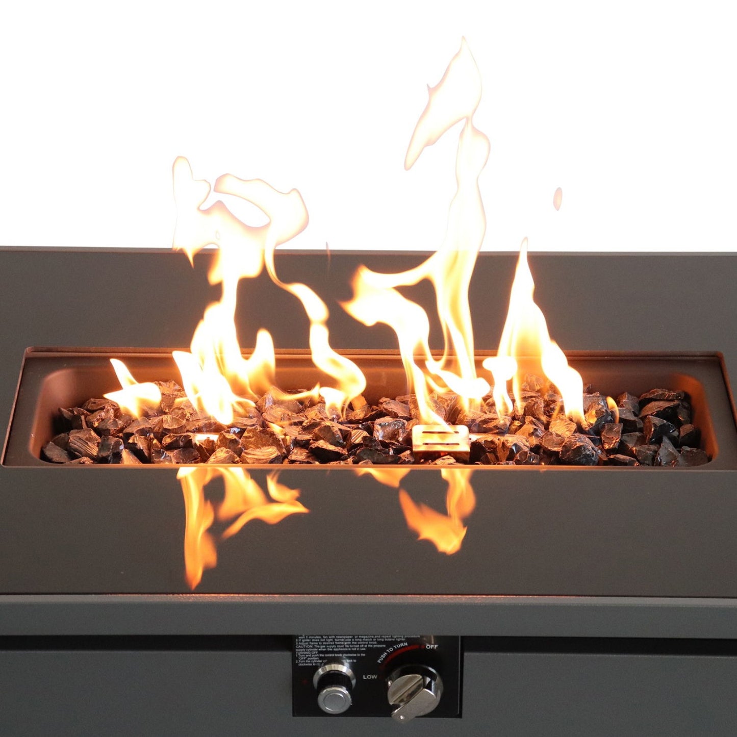 Outdoor Fire Pit Table With Lid - Dark Gray LSI Patio Furniture