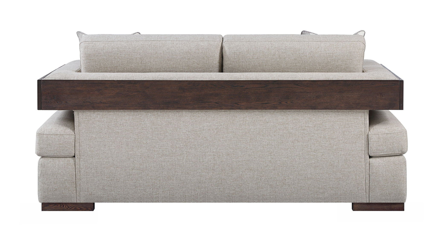 Niamey - Loveseat With 2 Toss Pillows - Walnut Acme