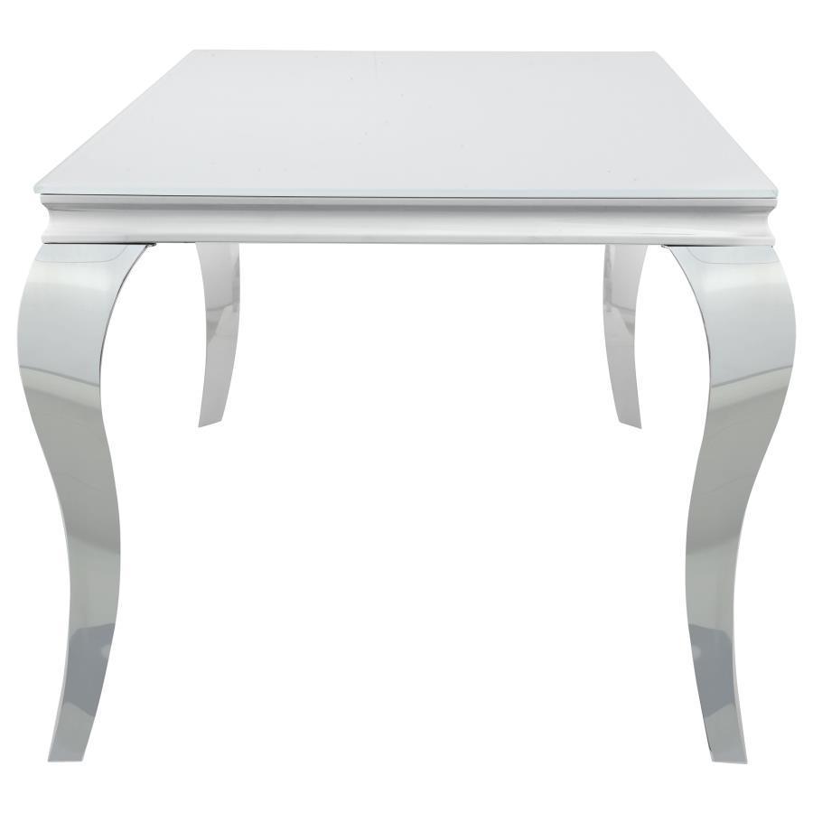 Carone - Rectangular Glass Top Dining Table CoasterEssence