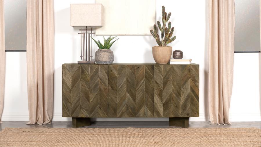 Tyler - 3 Door Solid Wood Sideboard Buffet Cabinet - Mango Brown Coaster Fine Furniture
