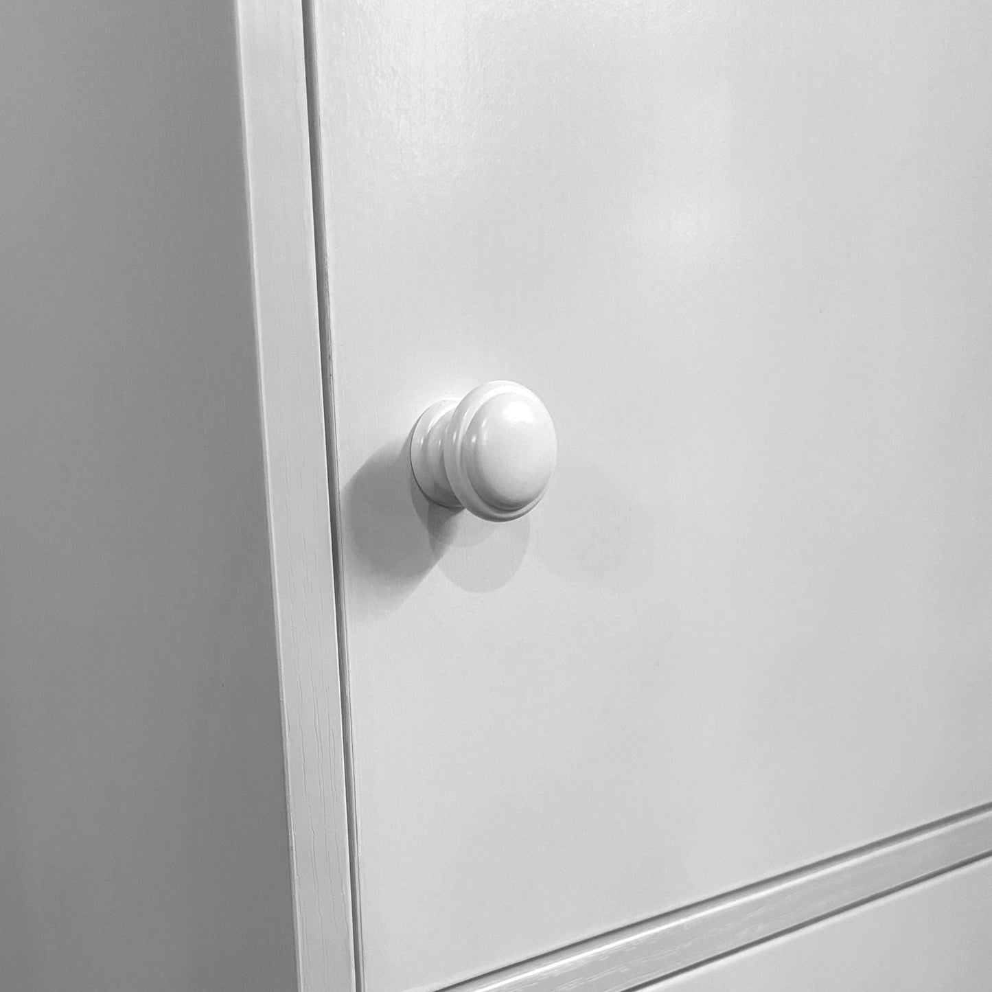 3 Door Storage Utility Cabinet Entryway Living Room Garage Hallway Bathroom Knob Handle - White Home Essentials