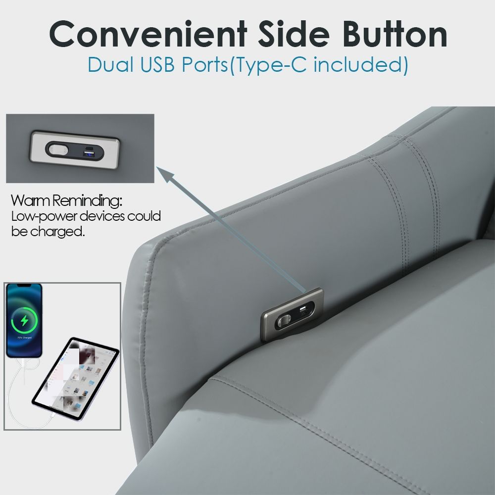 Wall Hugger Power Recliner Chair With USB Port (Type-C) Home Essentials