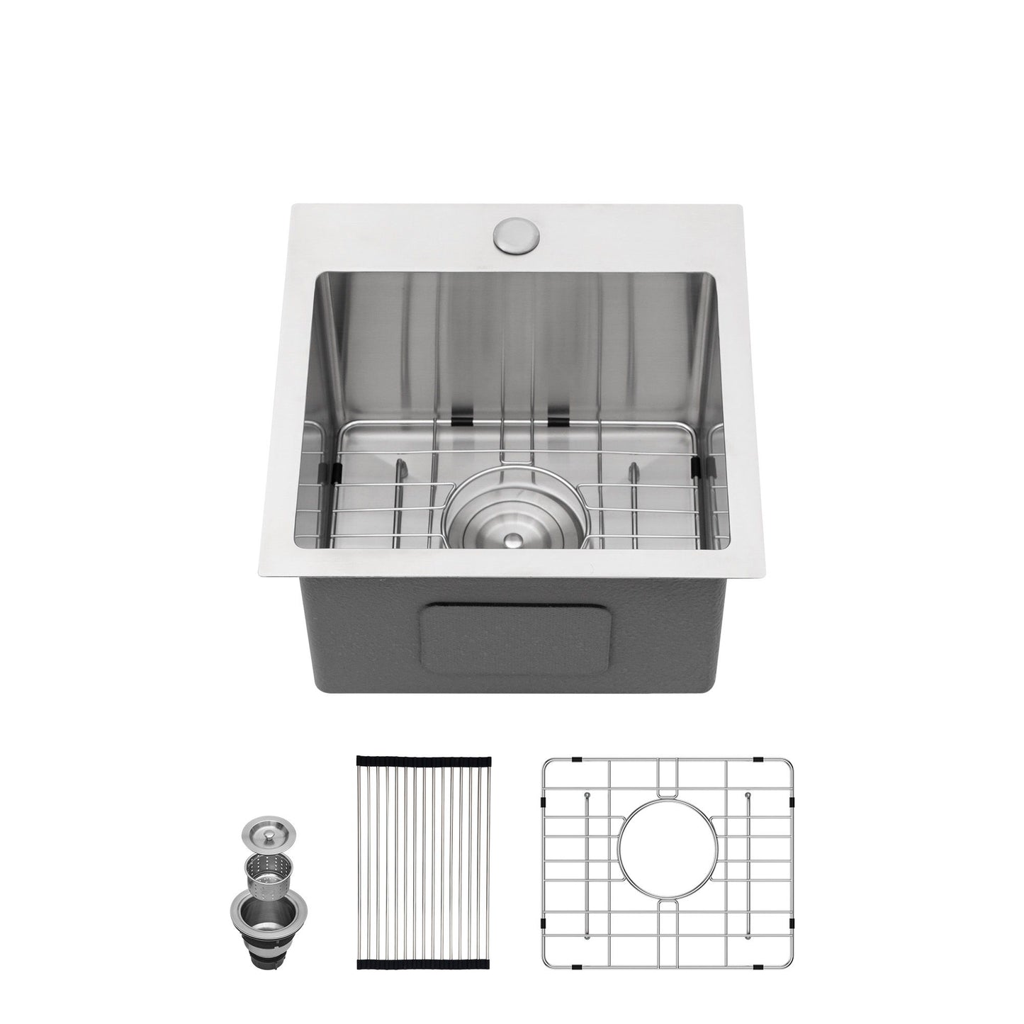 Premium Laundry Drop In Utility Sink 16 Gauge Stainless Steel, Topmount Daily Nest