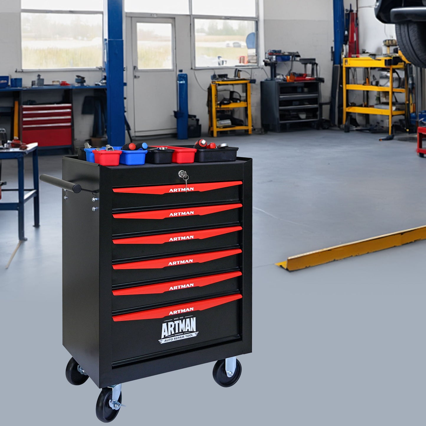 Rolling Metal Tool Chest With Drawers, Steel Storage Cabinet With Ball Bearing Slides Daily Nest