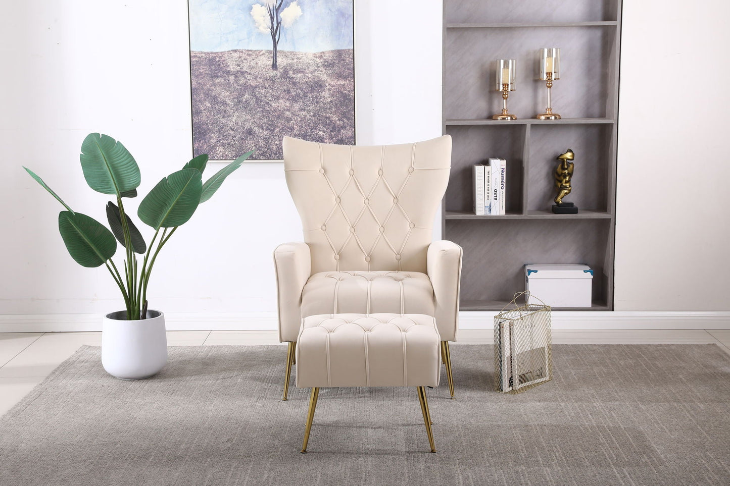 Accent Chair With Ottoman, Comfy Armchair For Living Room Home Essentials
