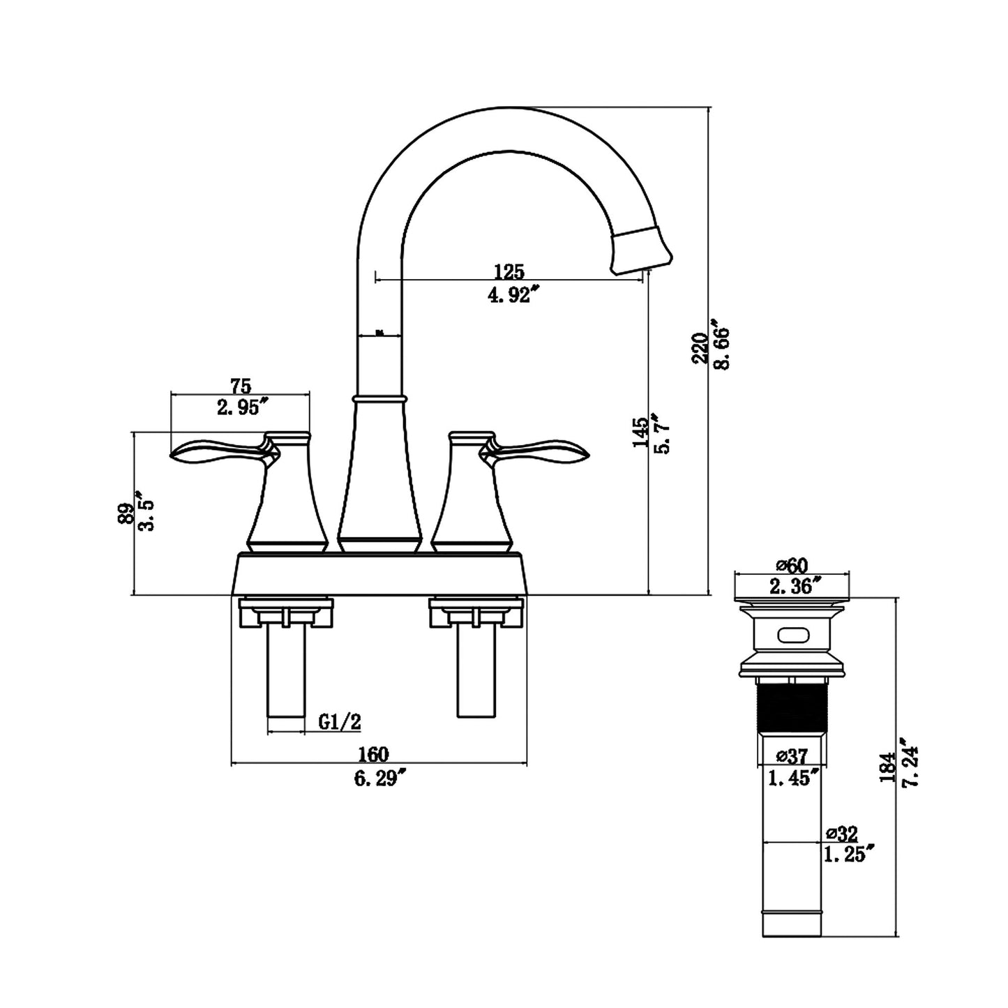 4" Centerset Bathroom Faucet With Pop Up Drain And Water Supply Lines - Brushed Nickel Daily Nest