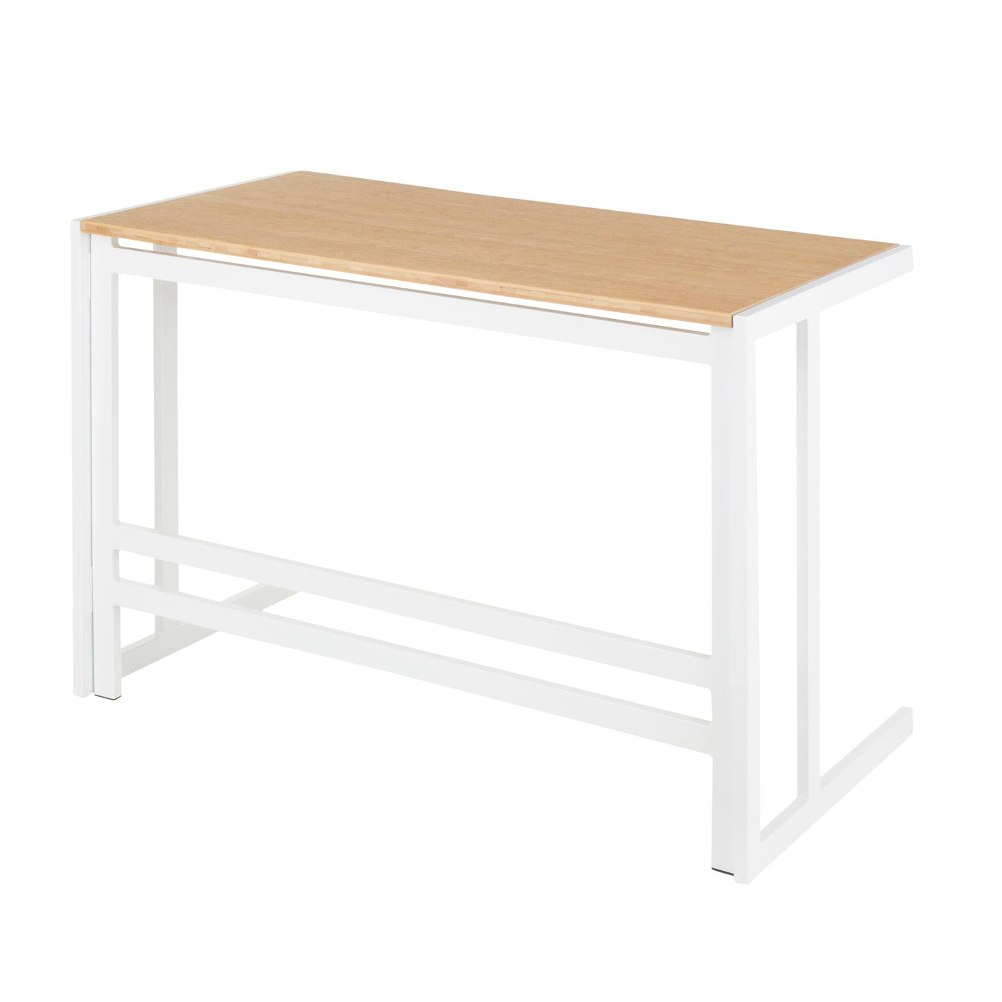 Roman - Industrial Office Desk - White / Natural Lumi Source