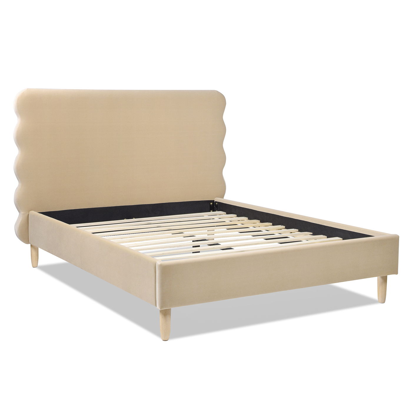 Stockholm - Modern Wavy Headboard Platform Bed Jennifer Taylor Home