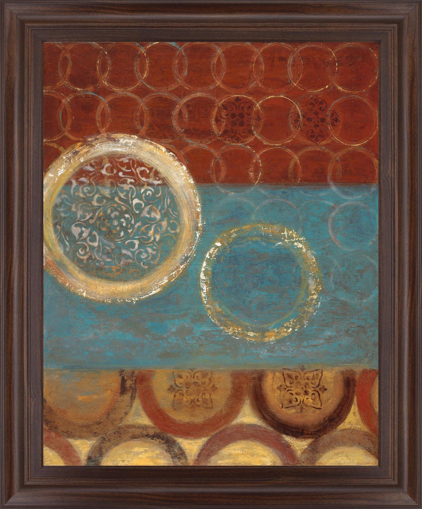 Gold Medallion Mosaic - 28" x 34" Framed Wall Art Classy Art