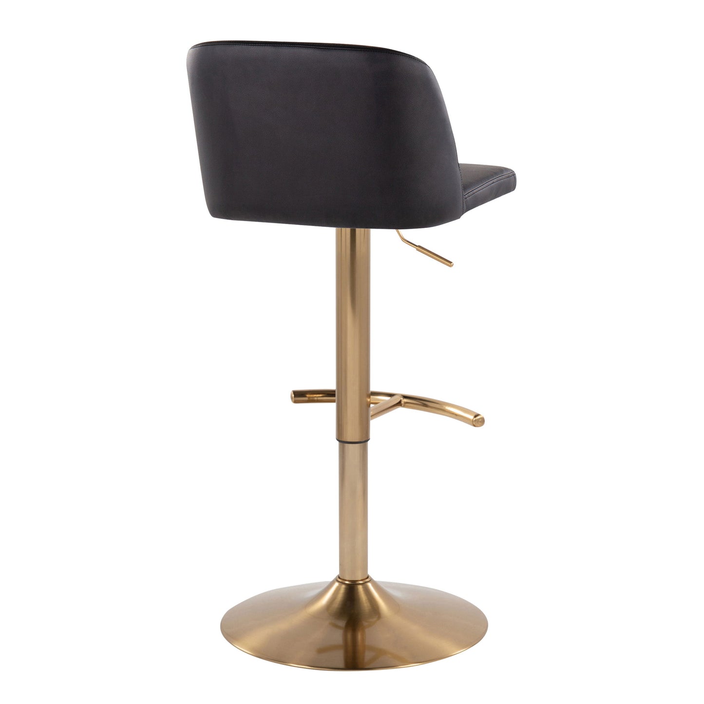 Toriano - Contemporary Adjustable Barstool With Swivel With Rounded T Footrest (Set of 2) Lumi Source