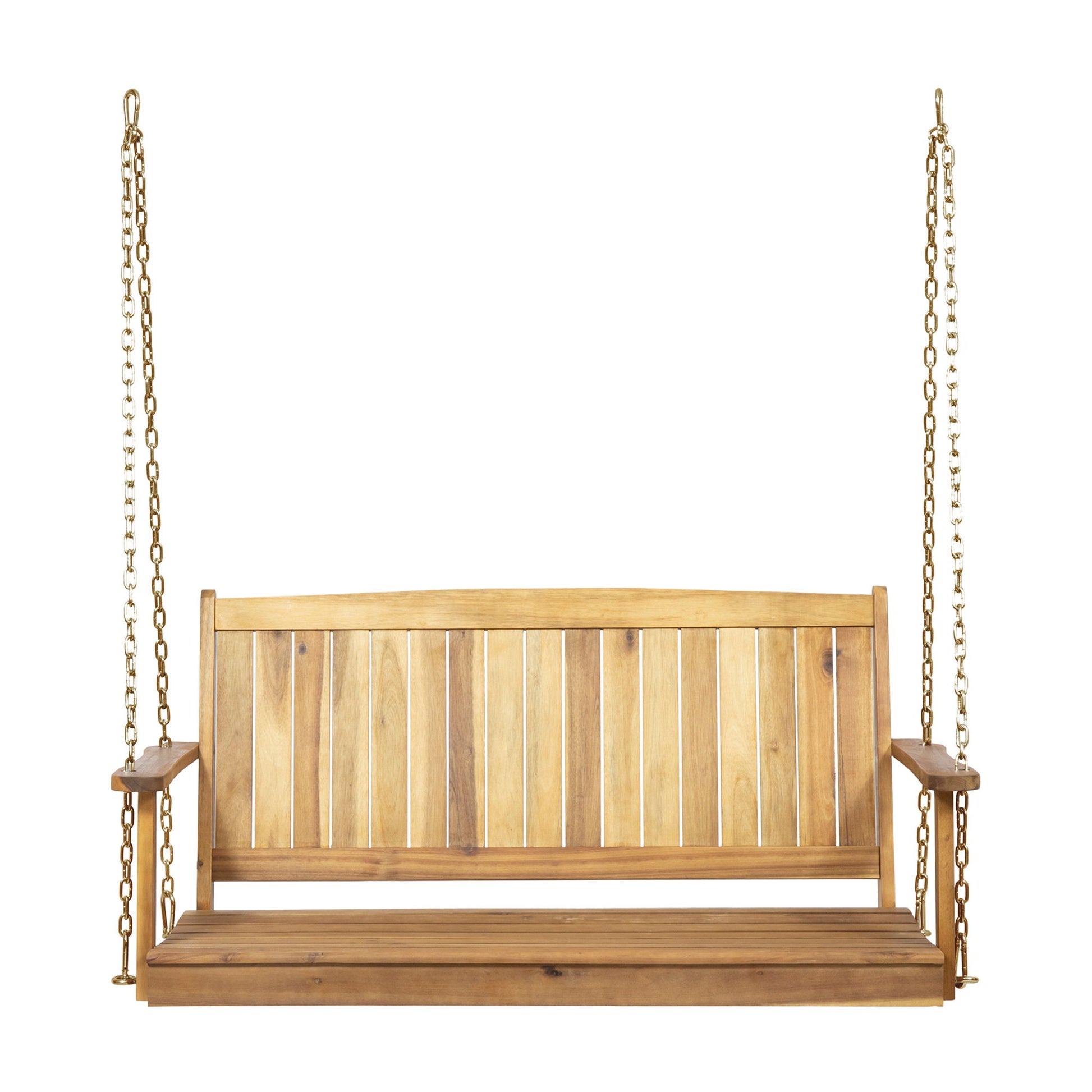 Tambora - Porch Swing Acacia Wood Slat Design Noble House