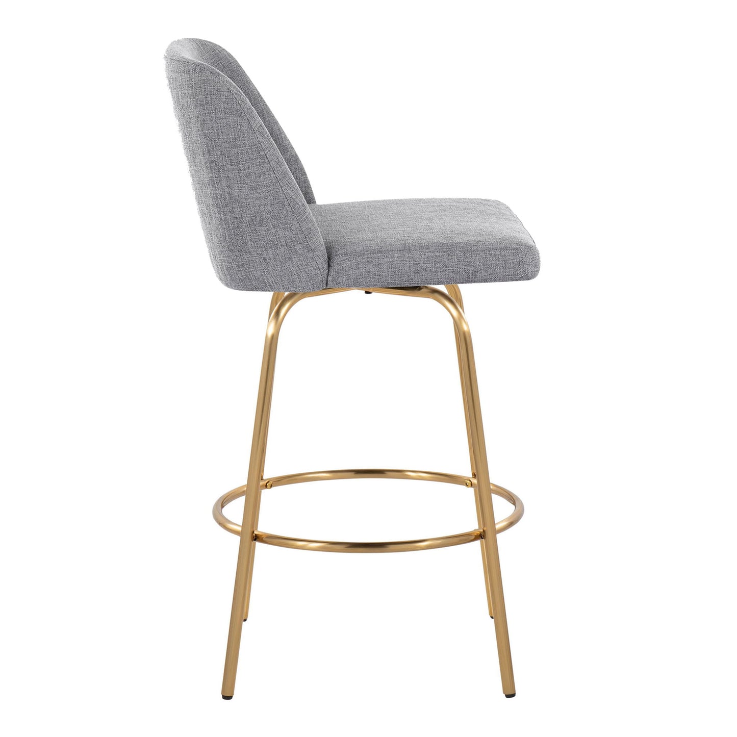 Toriano - Contemporary, Fixed Height Counter Stool With Swivel With Round Footrest (Set of 2) Lumi Source