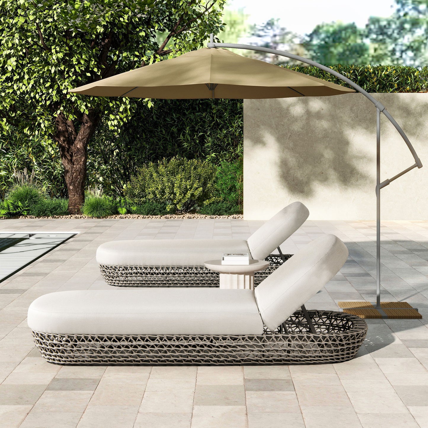 Willow - Sunbrella Upholstered Patio Lounger Jennifer Taylor Home