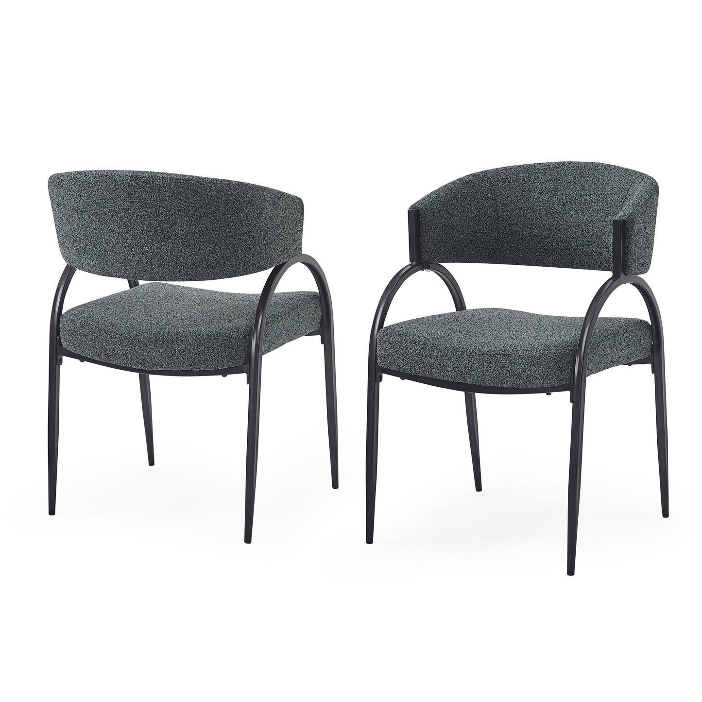 Contemporary Upholstered Dining Chairs With Metal Legs (Set of 2) Noble House