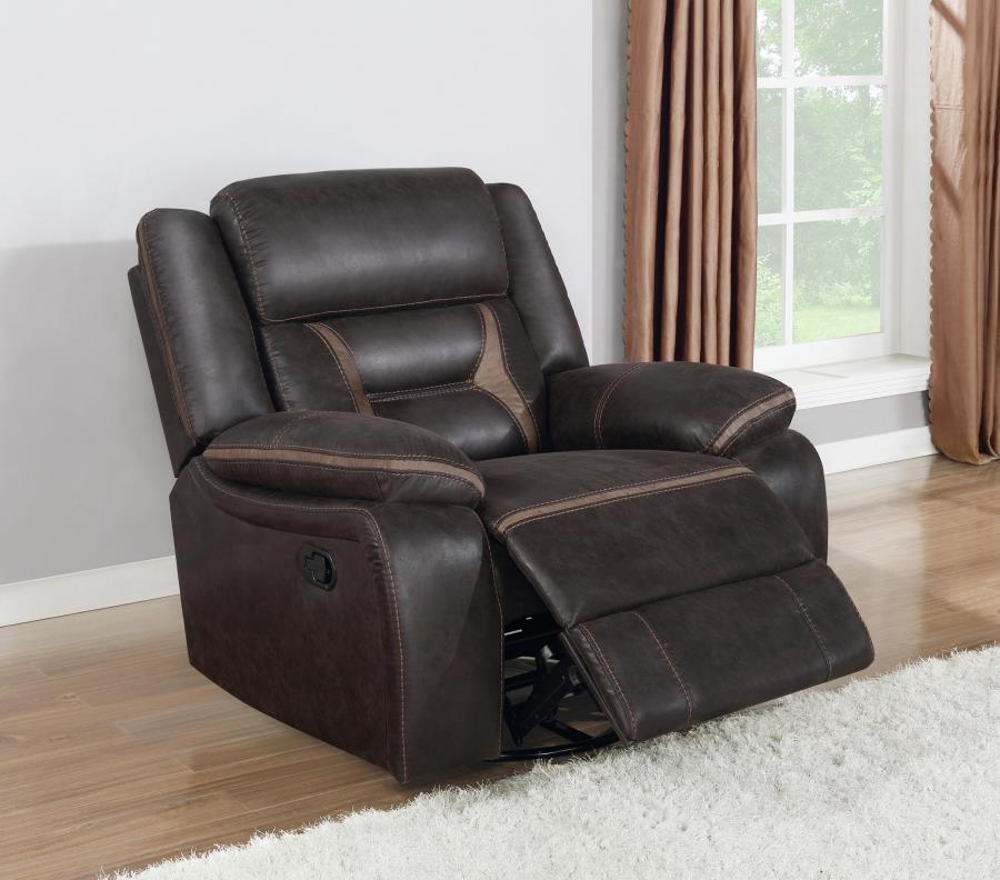 Greer - Upholstered Swivel Glider Recliner Chair CoasterEveryday