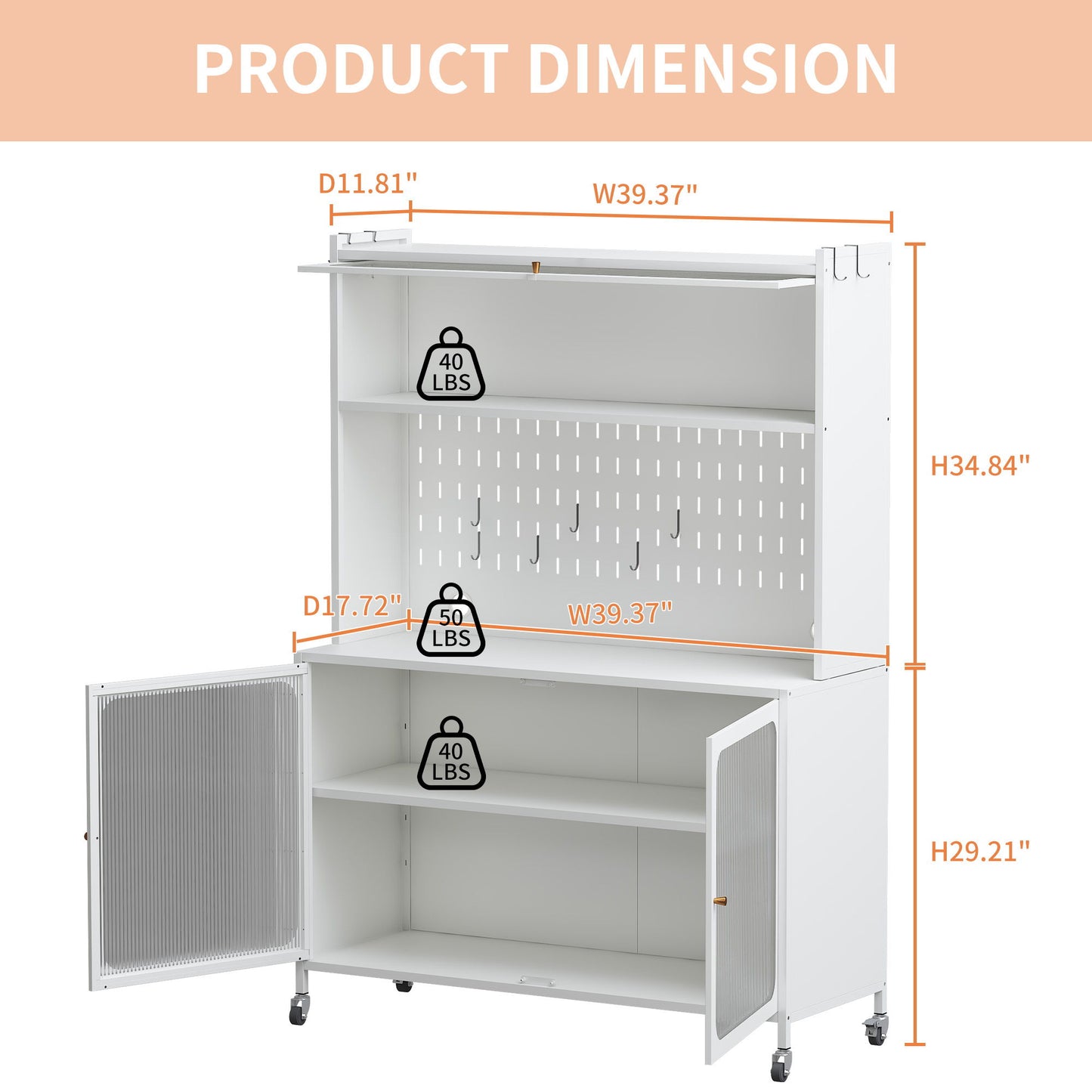 Contemporary Kitchen Pantry Cabinet With Glass Doors, Adjustable Shelves, Steel - Brushed Nickel Home Essentials