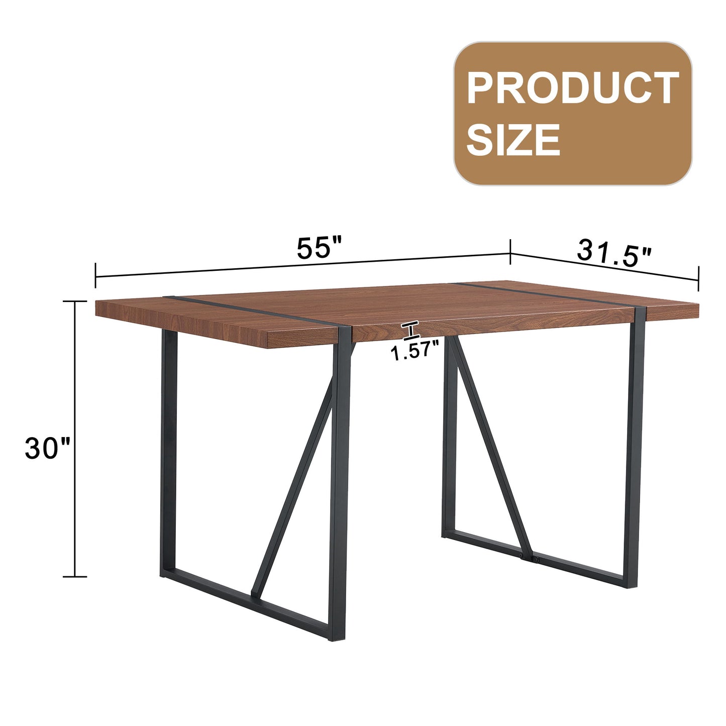 Industrial Rectangular Dining Table For 4 - 6 People Home Essentials