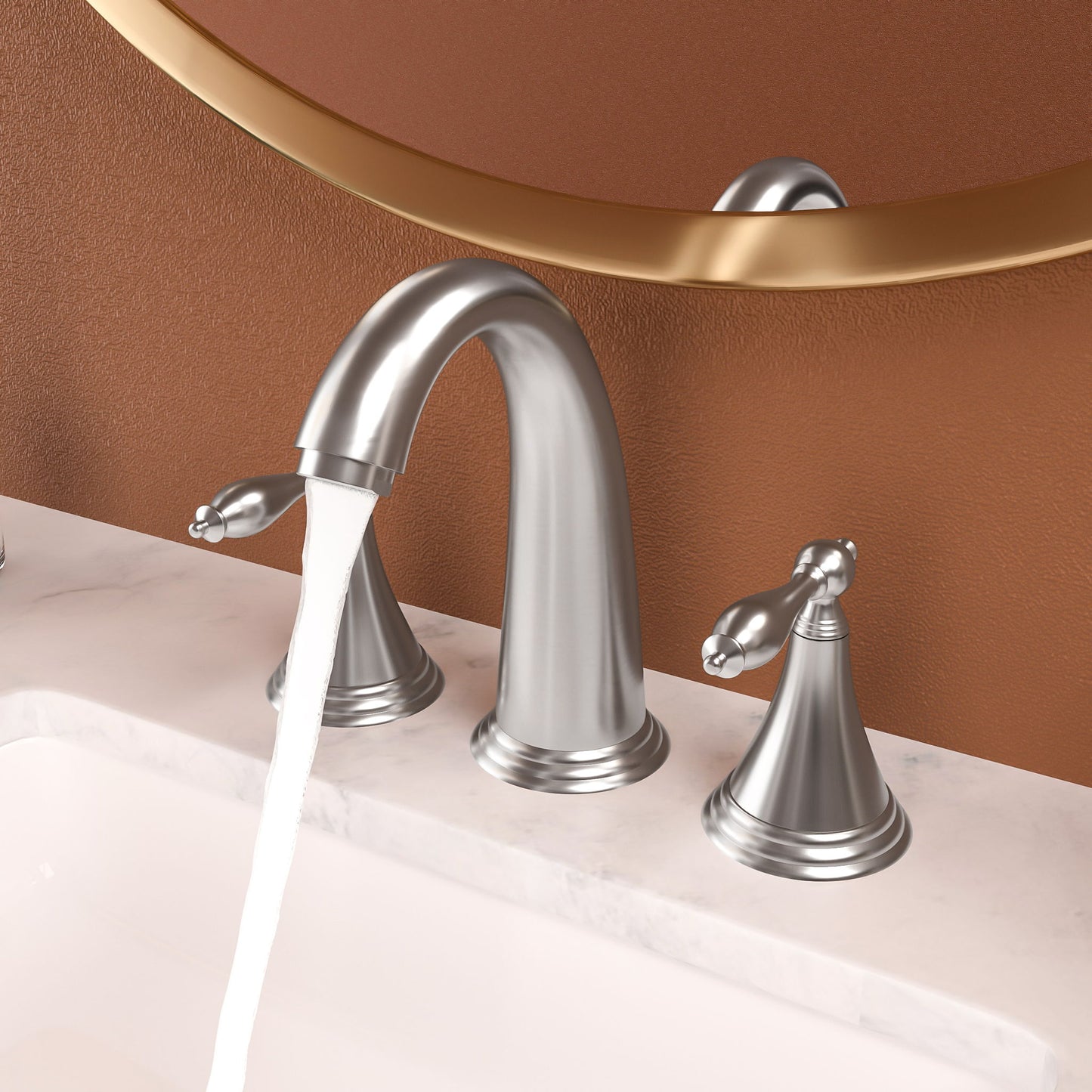 Elegant 2 Handle Widespread Bathroom Faucet With Pop Up Drain And Water Supply Lines Daily Nest