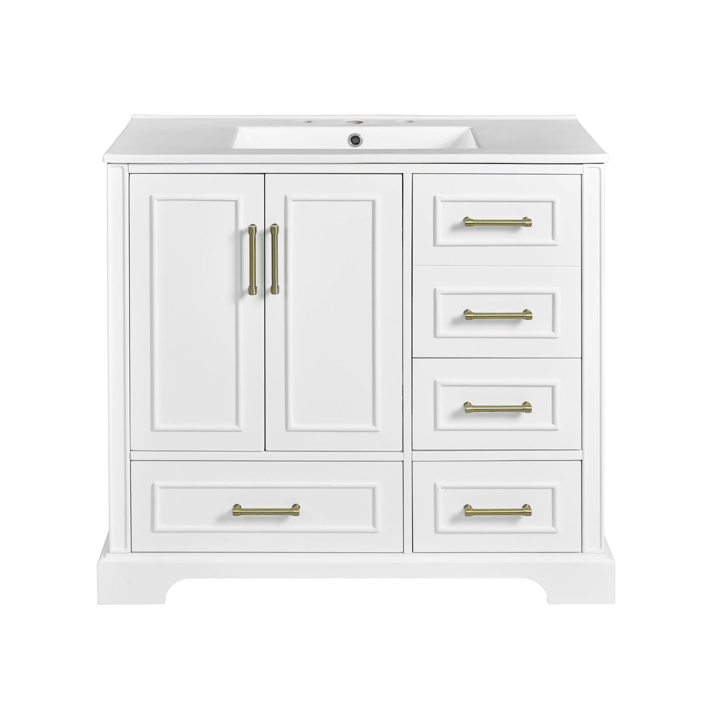 Traditional Bathroom Vanity With Soft Close Doors And Drawers Hearth and Haven