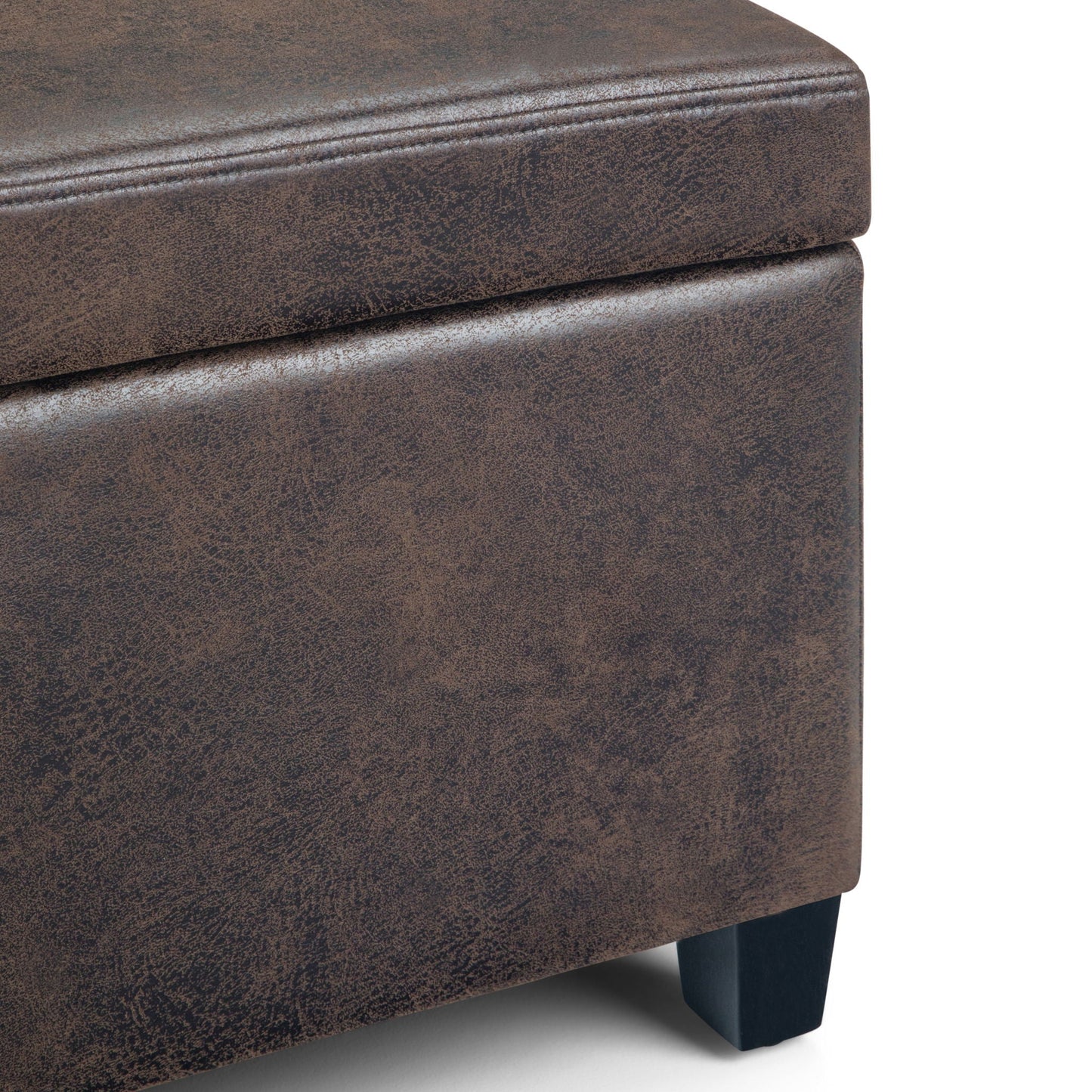 Avalon - Storage Ottoman Bench - Distressed Brown Simpli-Home