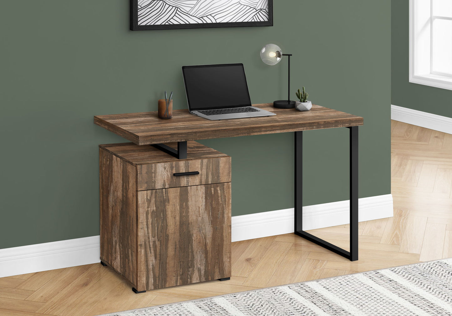 Computer Desk, Home Office, Laptop, Left, Right Set-Up, Storage Drawers, Work, Contemporary, Modern 8th Street