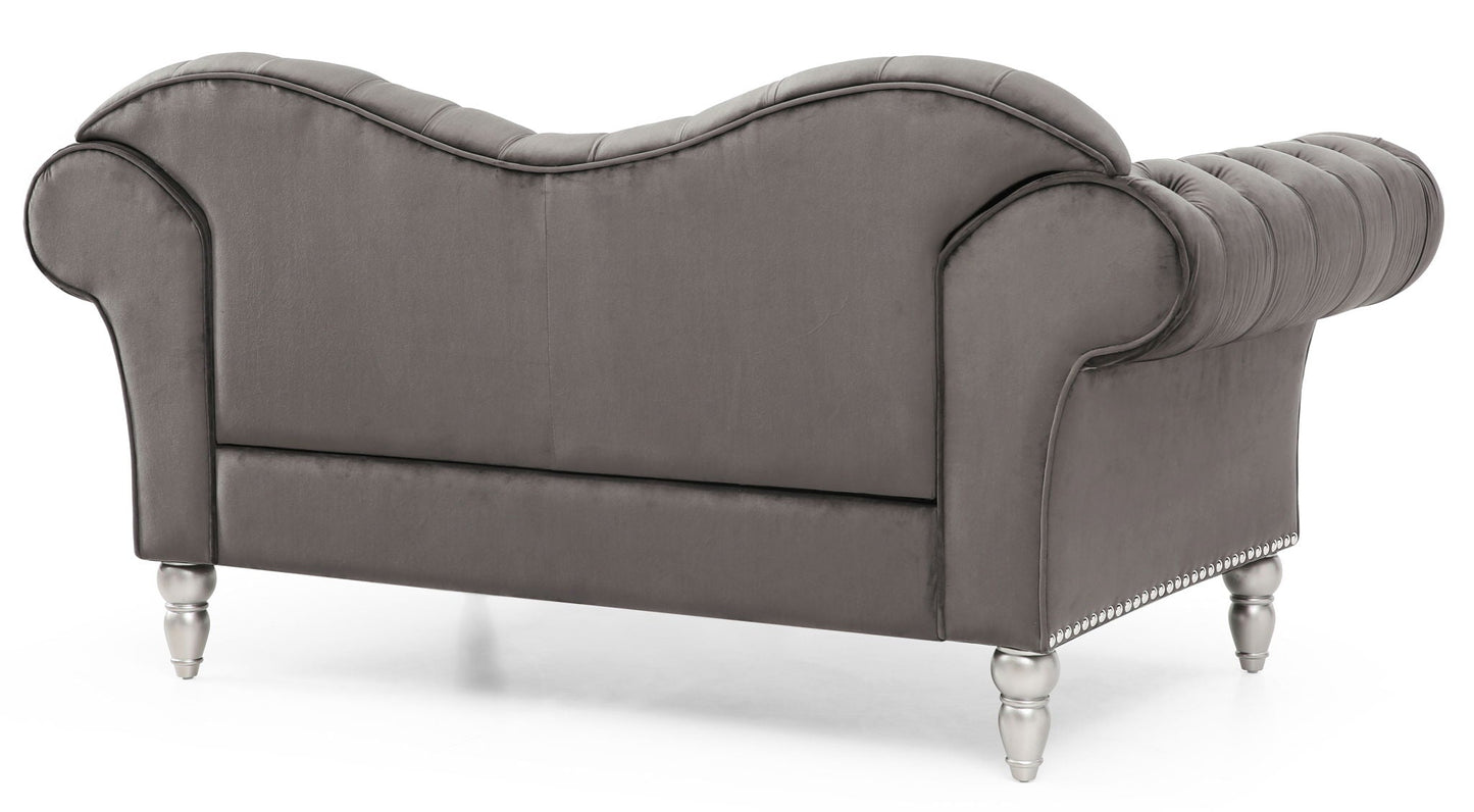 Elegant Round Arm Loveseat Glory Furniture