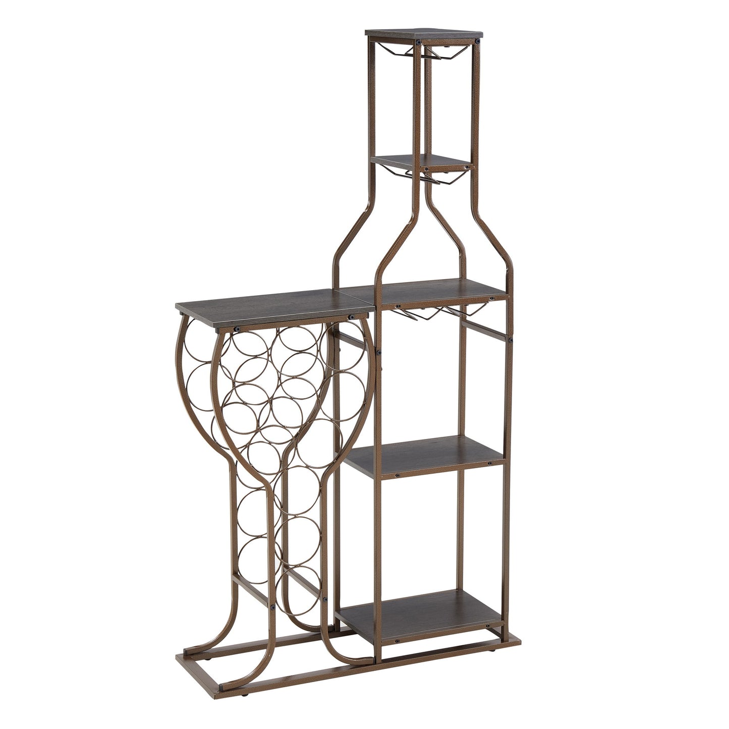 11 Bottle Wine Bakers Rack, 5 Tier Freestanding Wine Rack With Hanging Wine Glass Holder And Storage Shelves, Wine Storage Home Bar For Liquor And Wine Storage for Kitchen, Dining Room Home Essentials