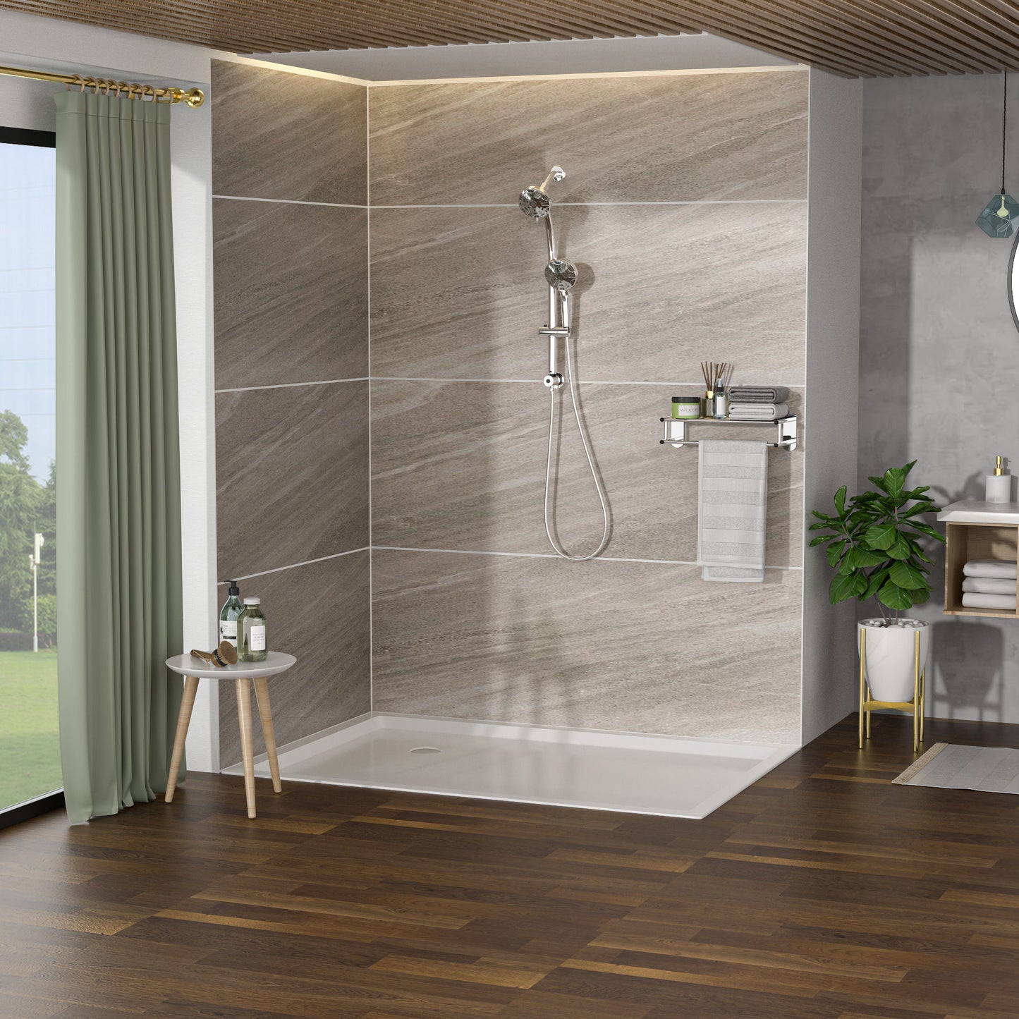 Multi Function Dual Shower Head System With 4.7" Rain Showerhead, 8 Function Hand Shower, Adjustable Slide Bar Daily Nest