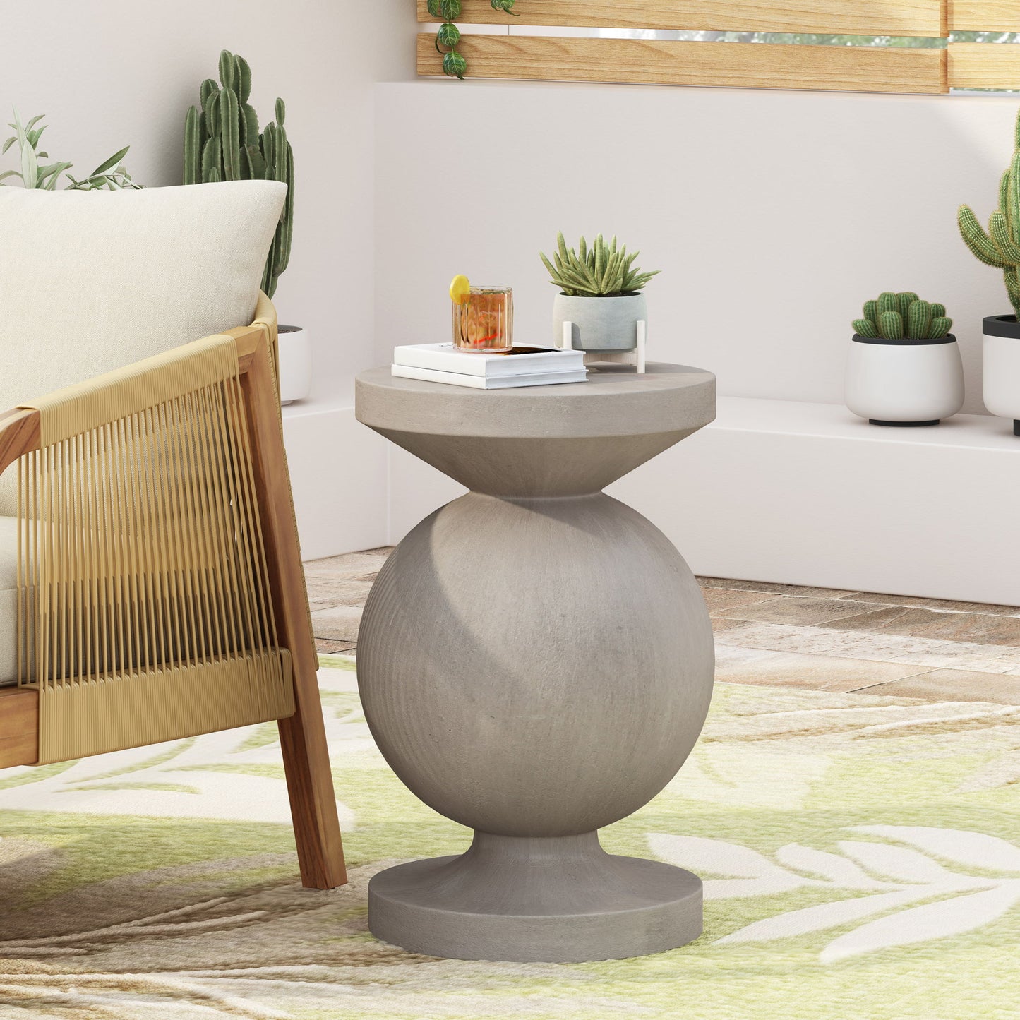 End Table, Outdoor - Natural Noble House