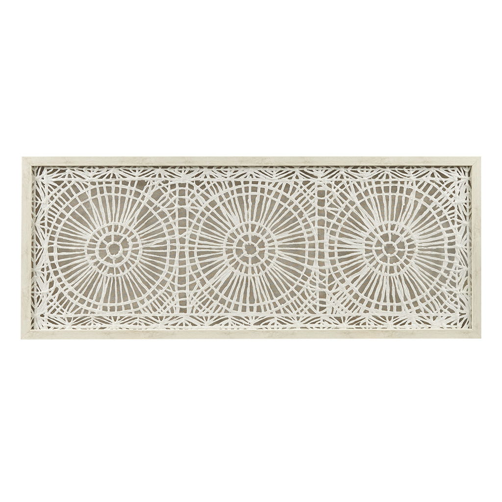 Henna - Framed Medallion Rice Paper Shadow Box Wall Decor - Off-White INK+IVY