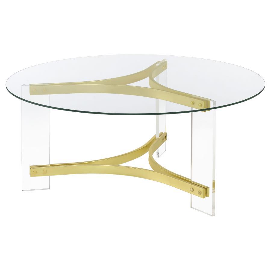 Janessa - Round Glass Top Acrylic Leg Table Coaster Fine Furniture