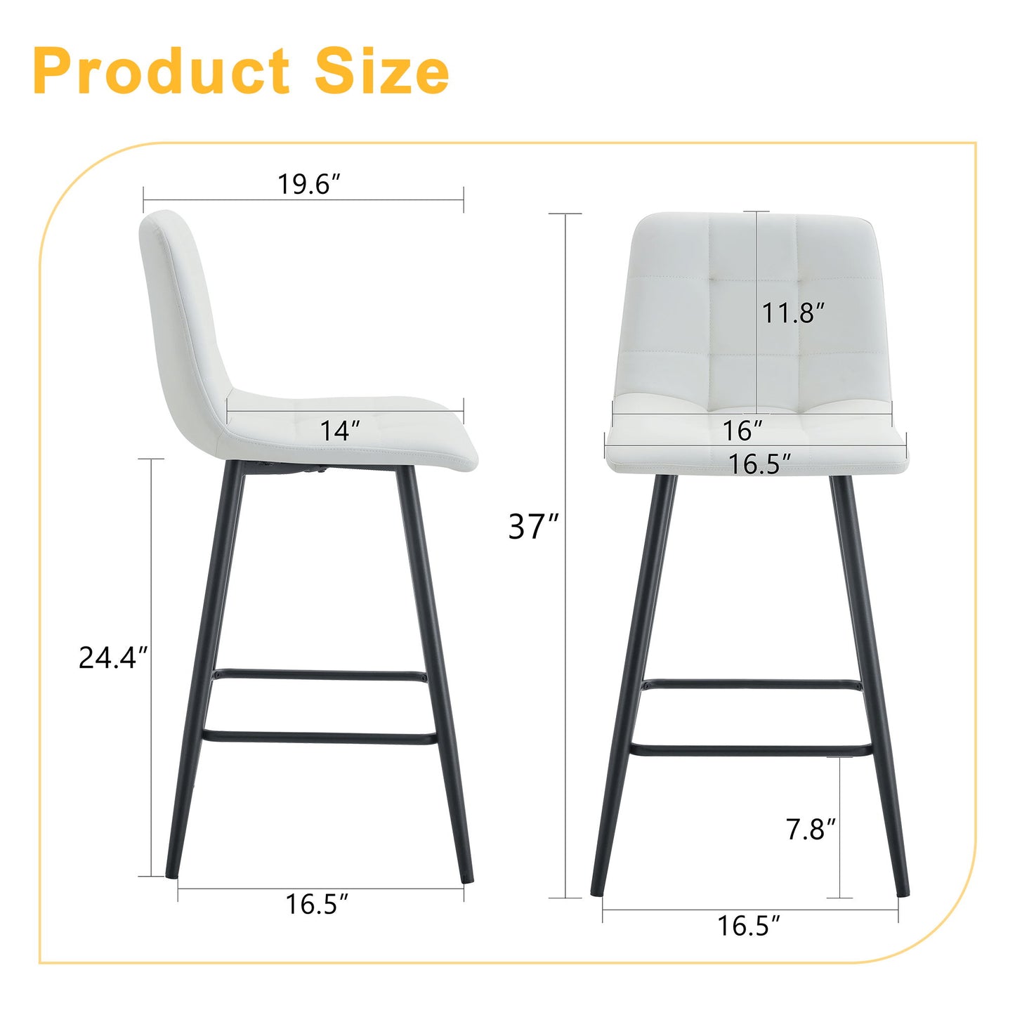 Bar Chair Set Comfortable With Metal Legs And Ergonomic Design Home Essentials