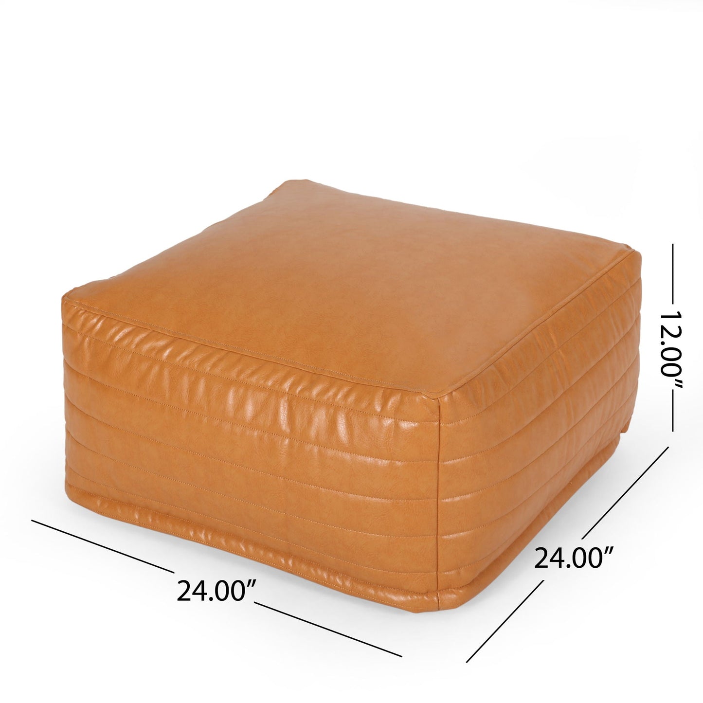 Bambo - Rectangle Pouf Ottoman Floor Cushion - Caramel Home Essentials