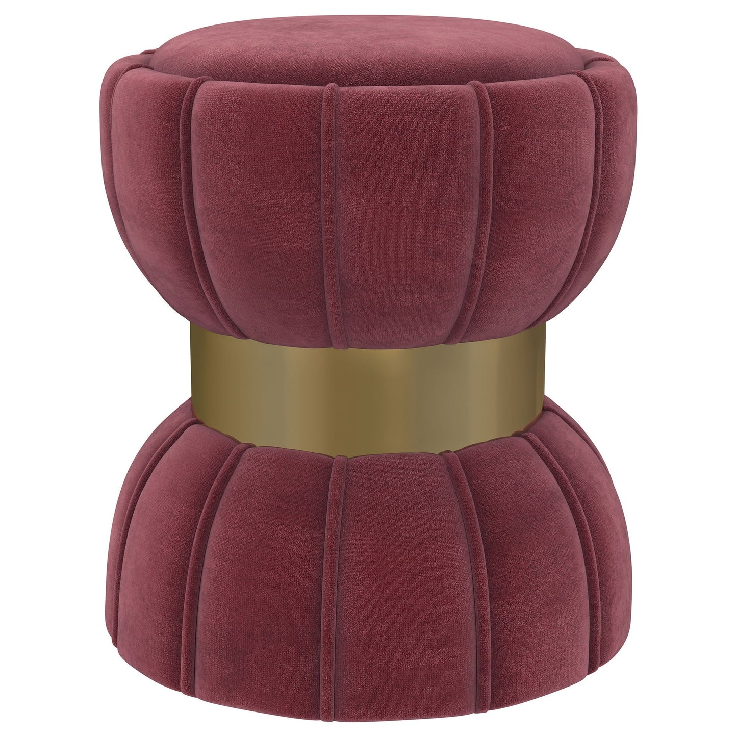 Round Upholstered Ottoman Pouf With Velvety Soft Upholstery Home Essentials