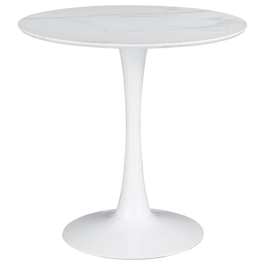 Arkell - Round Faux Marble Top Dining Table CoasterEveryday