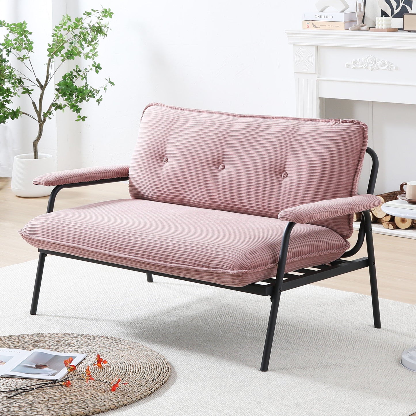 Modern Metal Frame Sofa With Sponge Filling For Compact Spaces And Versatile Use Home Essentials