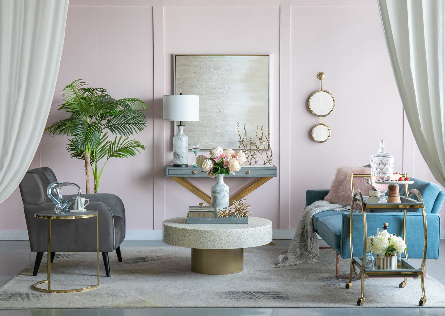 2 Circle Mirrors For Wall Decor, Unique Contemporary Wall Mirror For Living Room Bedroom Entryway - Gold Daily Nest